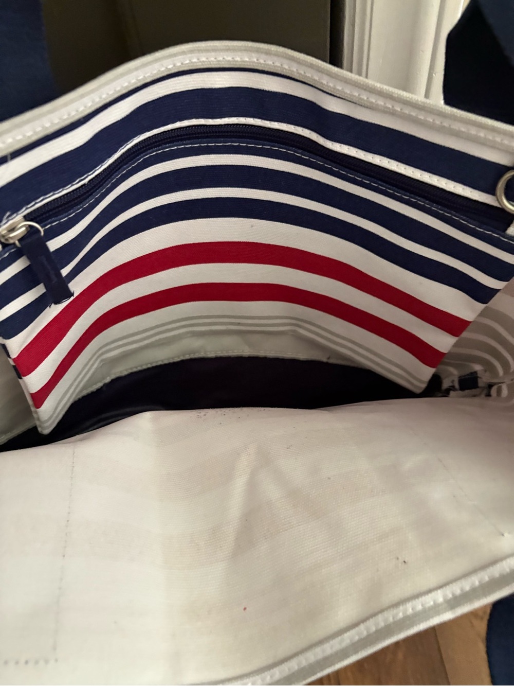 Pottery Barn Kids Red, Navy and White Striped Beach Tote SET OF TWO - Picture 7 of 7